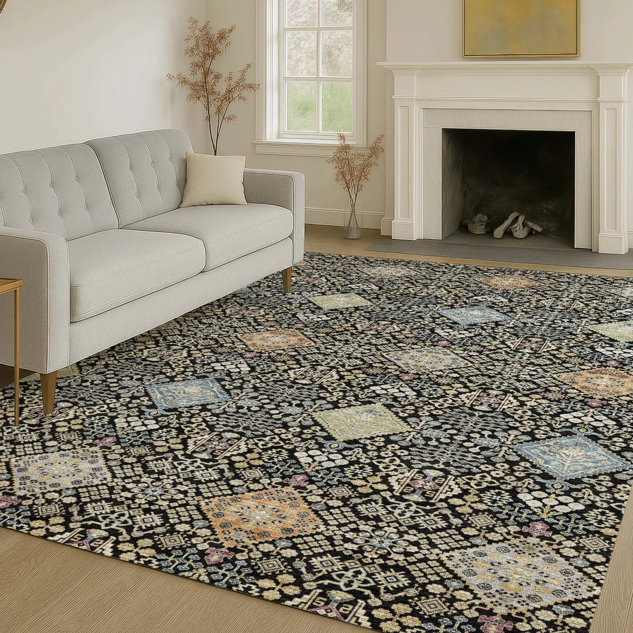 3' X 5' Black And Copper Oriental Washable Indoor Outdoor Area Rug Homeroots Outdoor