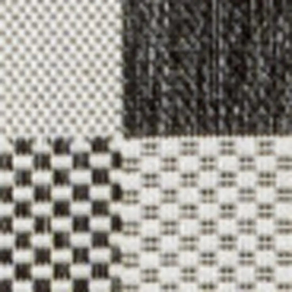 3' X 5' Black And Cream Geometric Indoor Outdoor Area Rug - GreatEagleInc