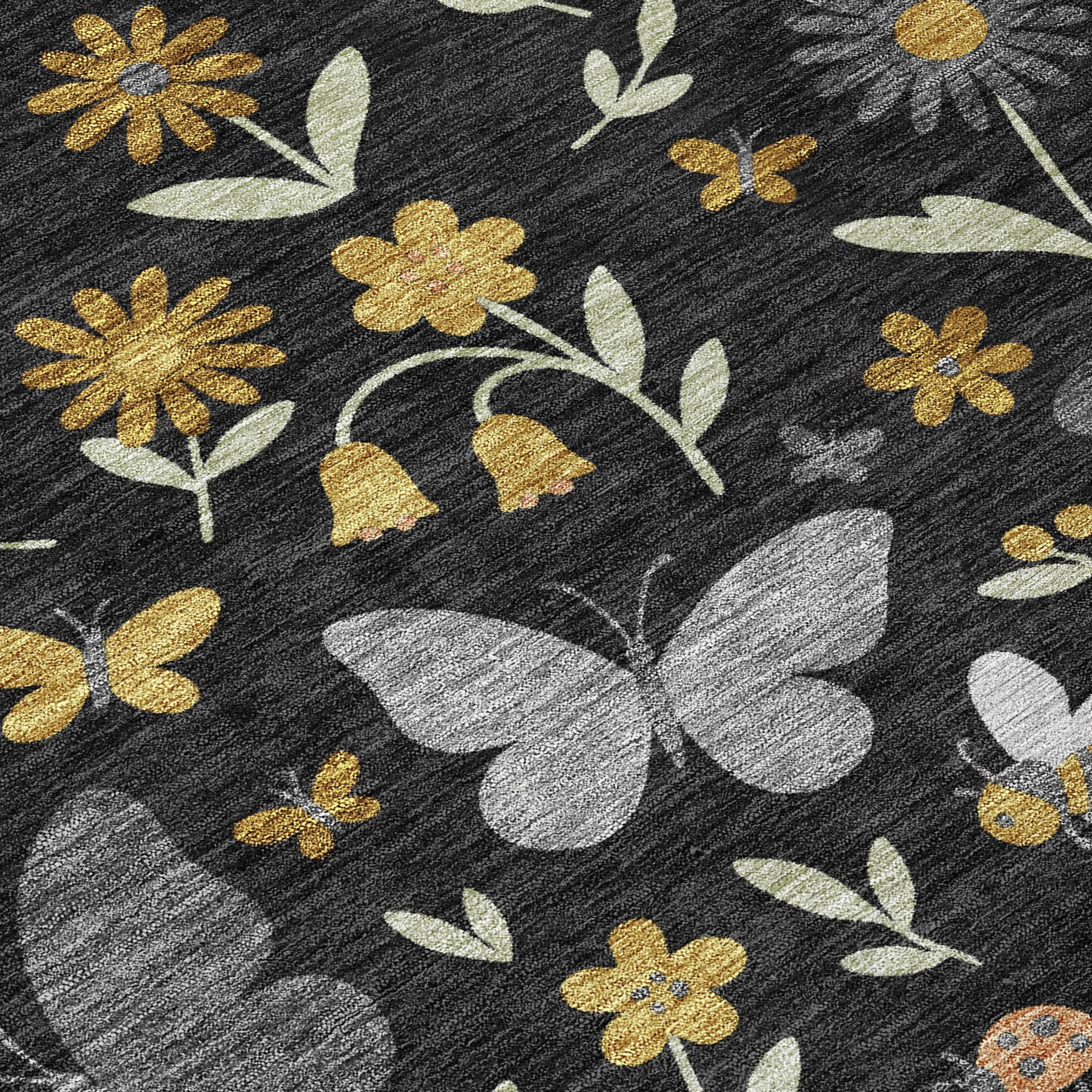 3' X 5' Black And Graphite Abstract Washable Indoor Outdoor Area Rug Homeroots Outdoor