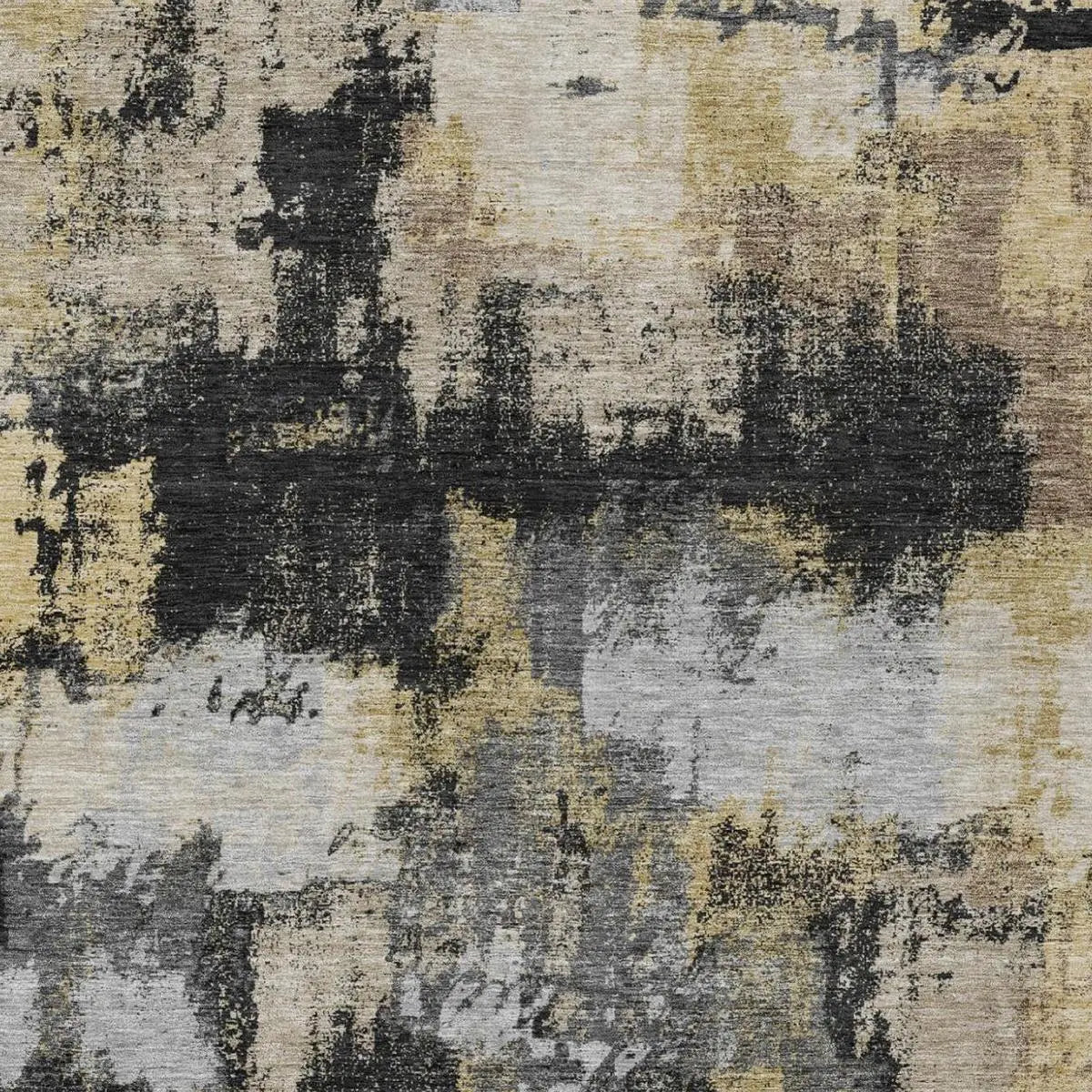 3' X 5' Black And Graphite Abstract Washable Indoor Outdoor Area Rug Homeroots Outdoor