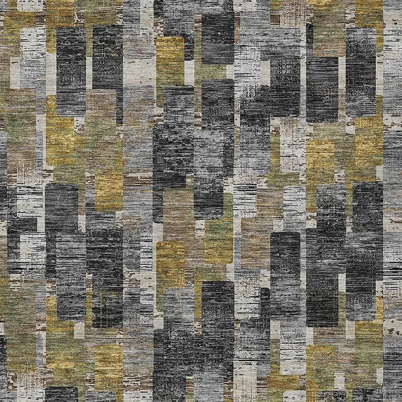 3' X 5' Black And Graphite Geometric Washable Indoor Outdoor Area Rug Homeroots Outdoor