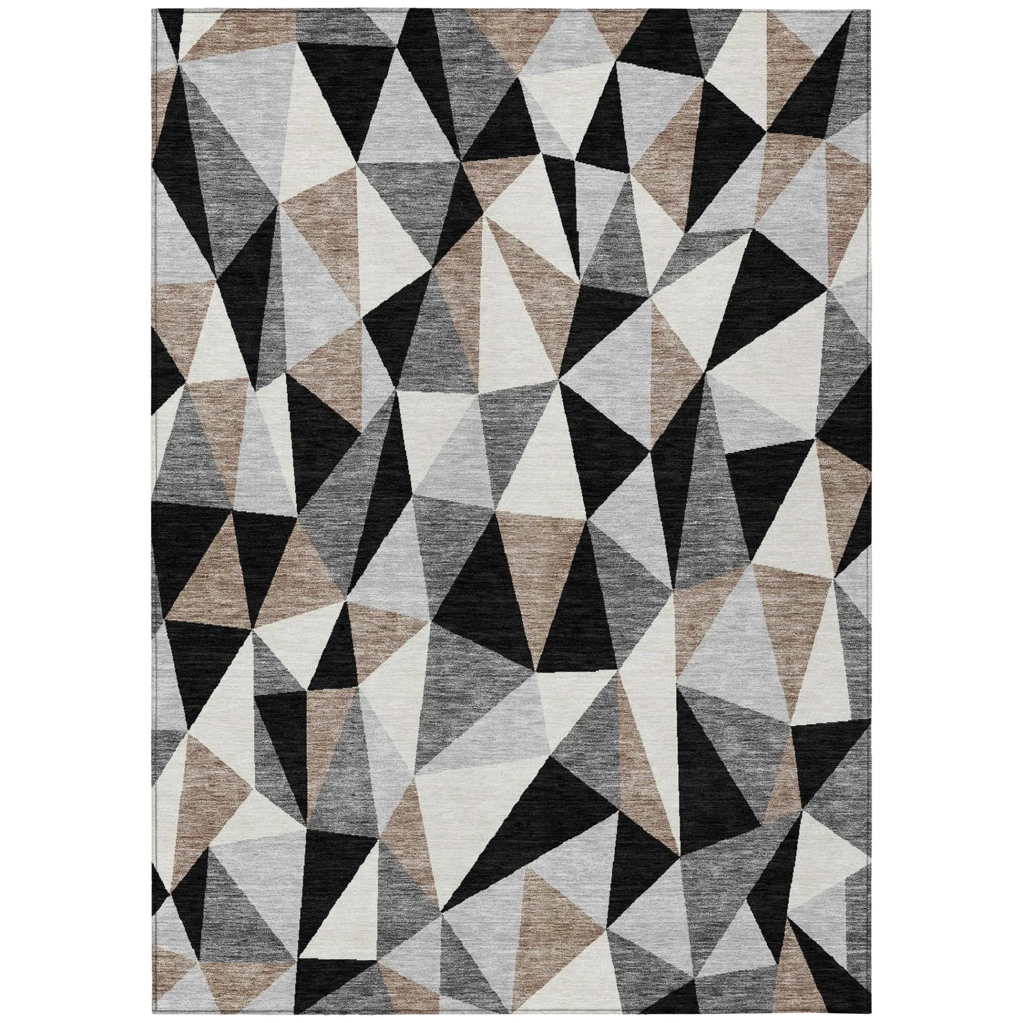 3' X 5' Black And Graphite Geometric Washable Indoor Outdoor Area Rug Homeroots Outdoor