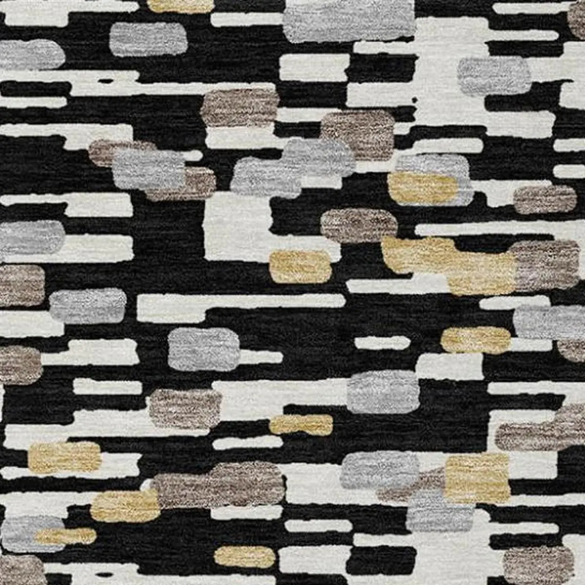 3' X 5' Black And Graphite Geometric Washable Indoor Outdoor Area Rug Homeroots Outdoor