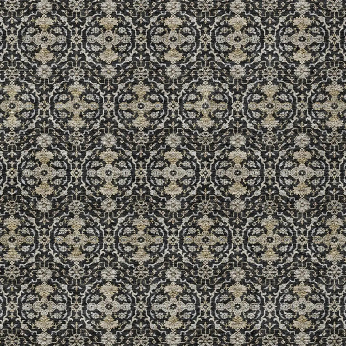 3' X 5' Black And Graphite Oriental Washable Indoor Outdoor Area Rug Homeroots Outdoor