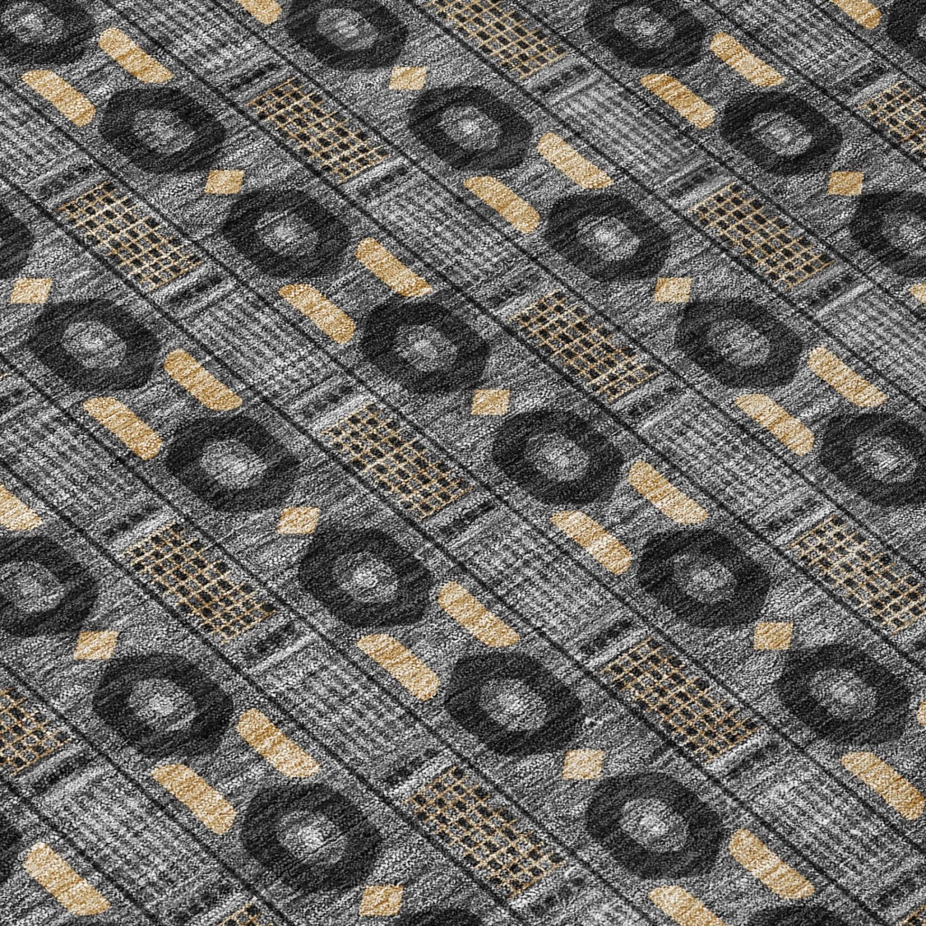 3' X 5' Black And Graphite Striped Washable Indoor Outdoor Area Rug Homeroots Outdoor