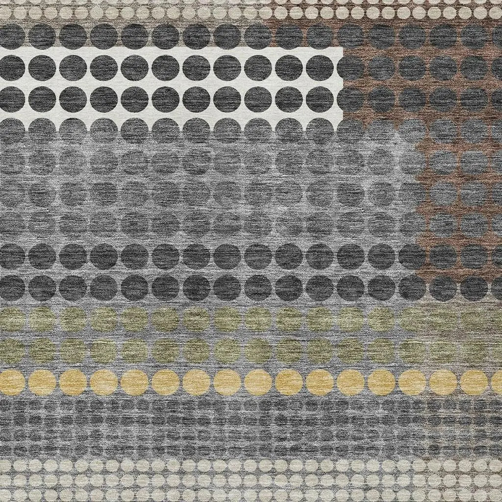 3' X 5' Black And Gray Geometric Washable Indoor Outdoor Area Rug Homeroots Outdoor