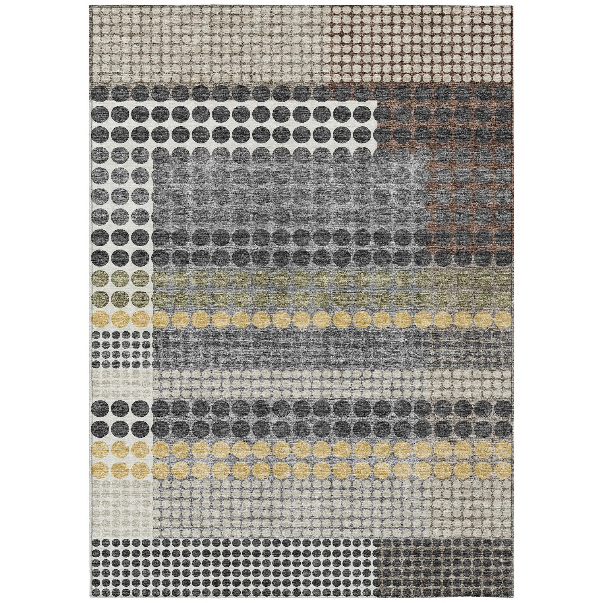 3' X 5' Black And Gray Geometric Washable Indoor Outdoor Area Rug Homeroots Outdoor