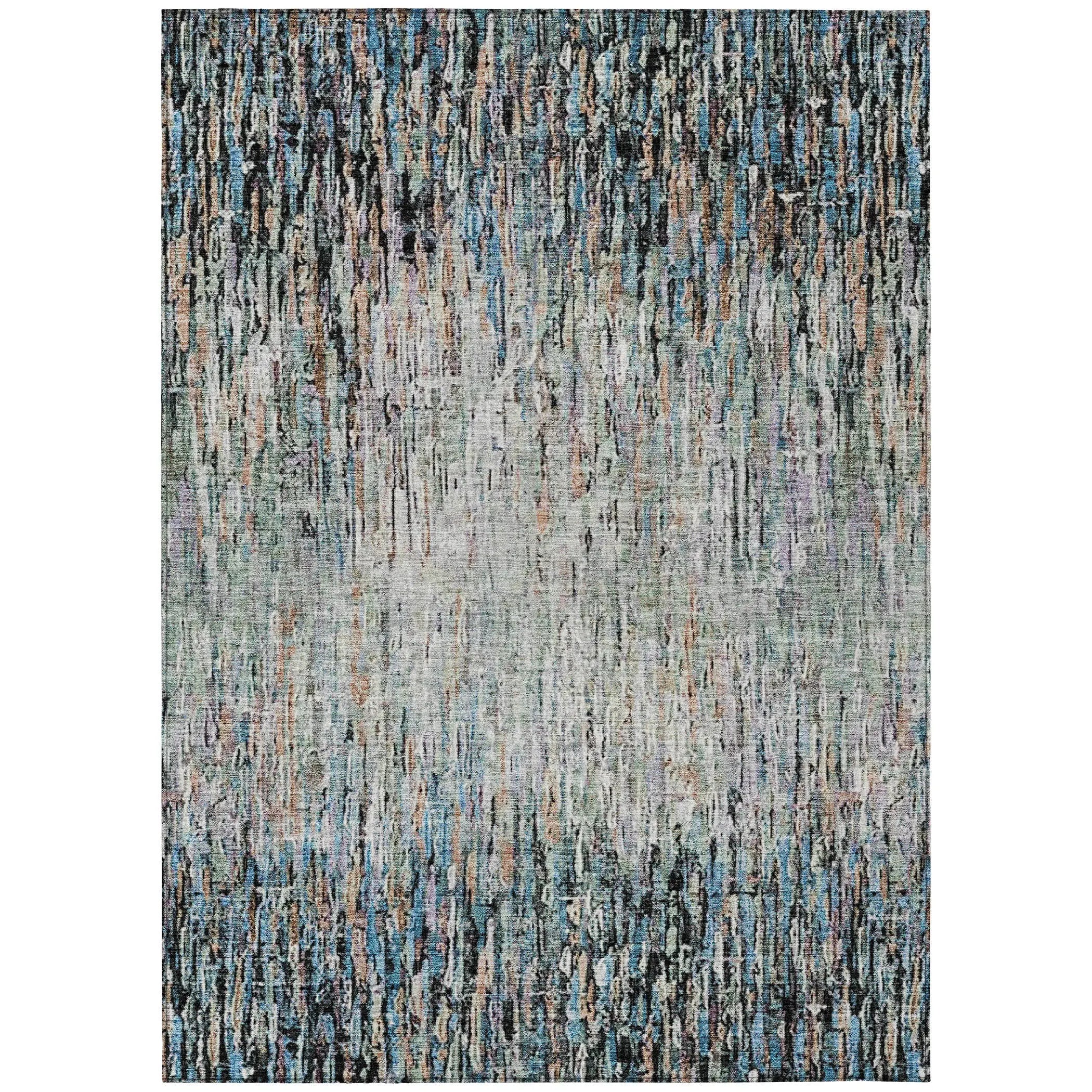 3' X 5' Black And Gray Striped Washable Indoor Outdoor Area Rug Homeroots Outdoor