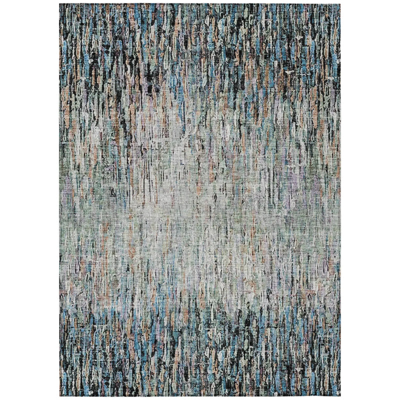 3' X 5' Black And Gray Striped Washable Indoor Outdoor Area Rug Homeroots Outdoor