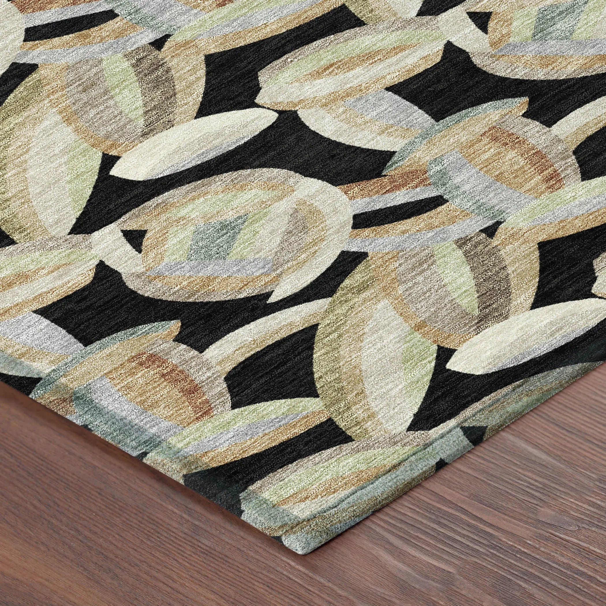 3' X 5' Black And Ivory Abstract Washable Indoor Outdoor Area Rug Homeroots Outdoor