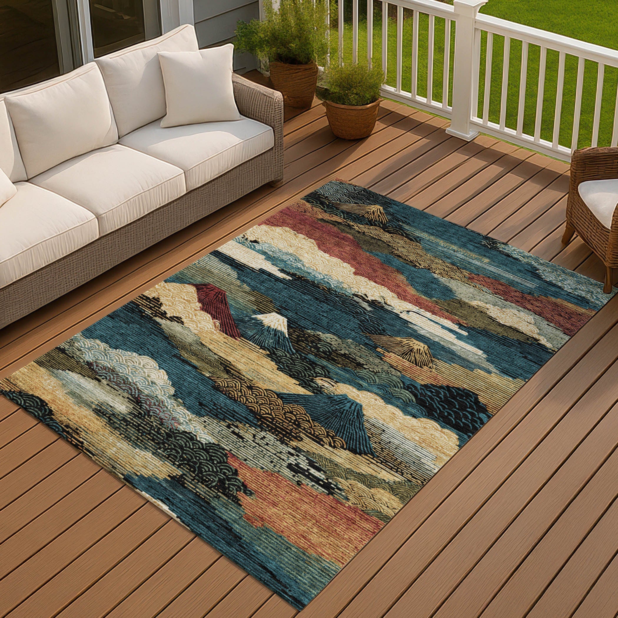 3' X 5' Black And Ivory Abstract Washable Indoor Outdoor Area Rug Homeroots Outdoor