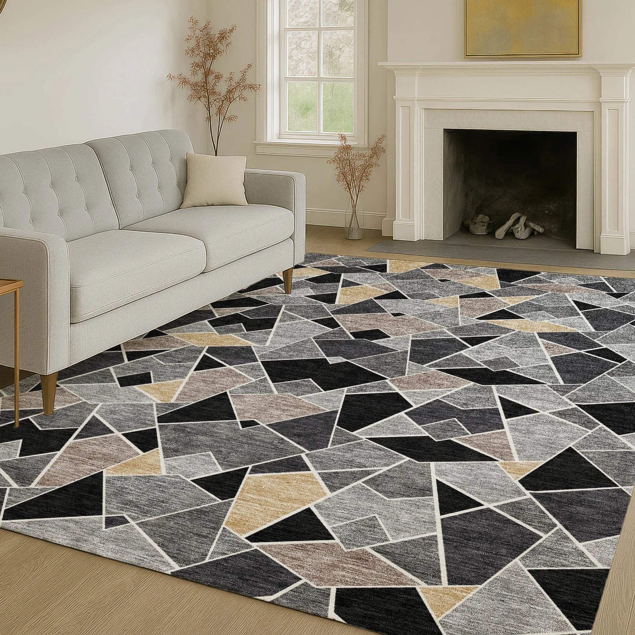 3' X 5' Black And Ivory Geometric Washable Indoor Outdoor Area Rug Homeroots Outdoor