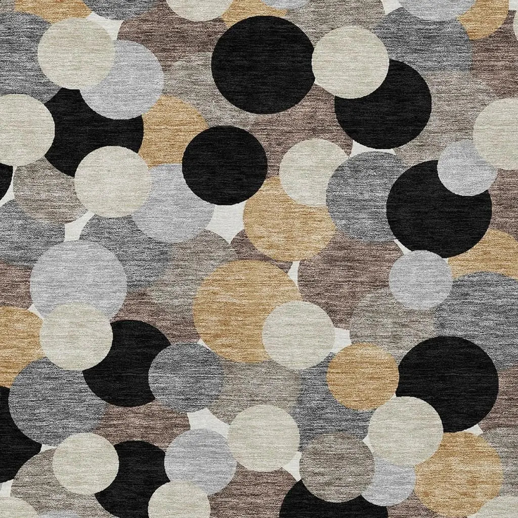 3' X 5' Black And Ivory Geometric Washable Indoor Outdoor Area Rug Homeroots Outdoor
