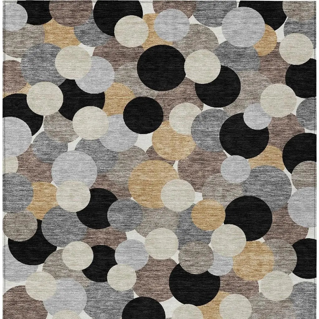 3' X 5' Black And Ivory Geometric Washable Indoor Outdoor Area Rug Homeroots Outdoor