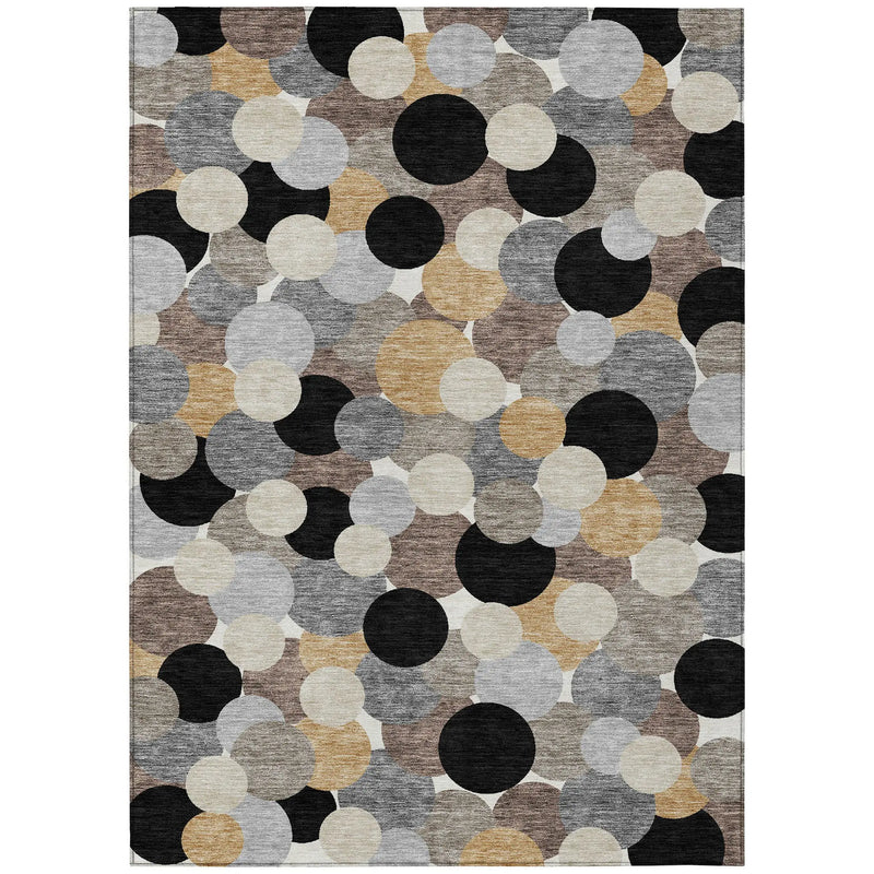 3' X 5' Black And Ivory Geometric Washable Indoor Outdoor Area Rug Homeroots Outdoor
