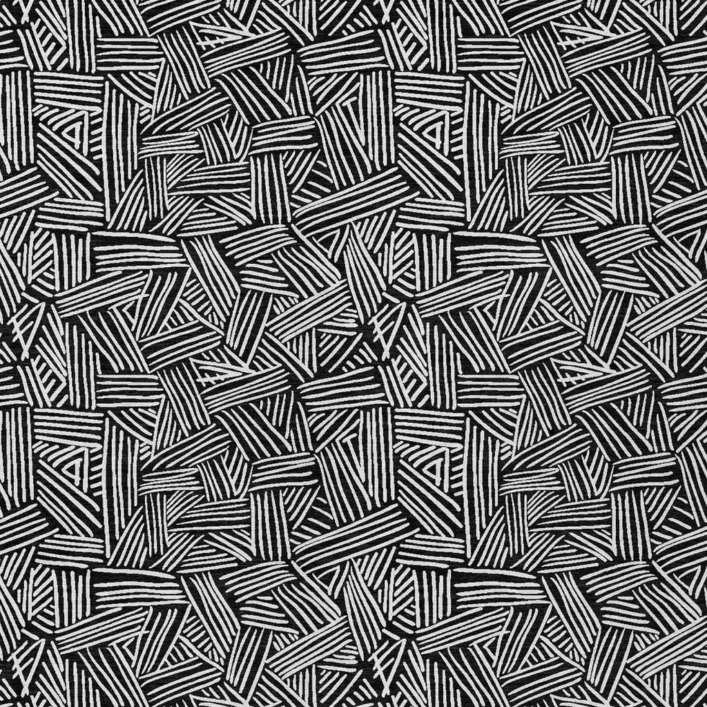3' X 5' Black And Ivory Geometric Washable Indoor Outdoor Area Rug Homeroots Outdoor