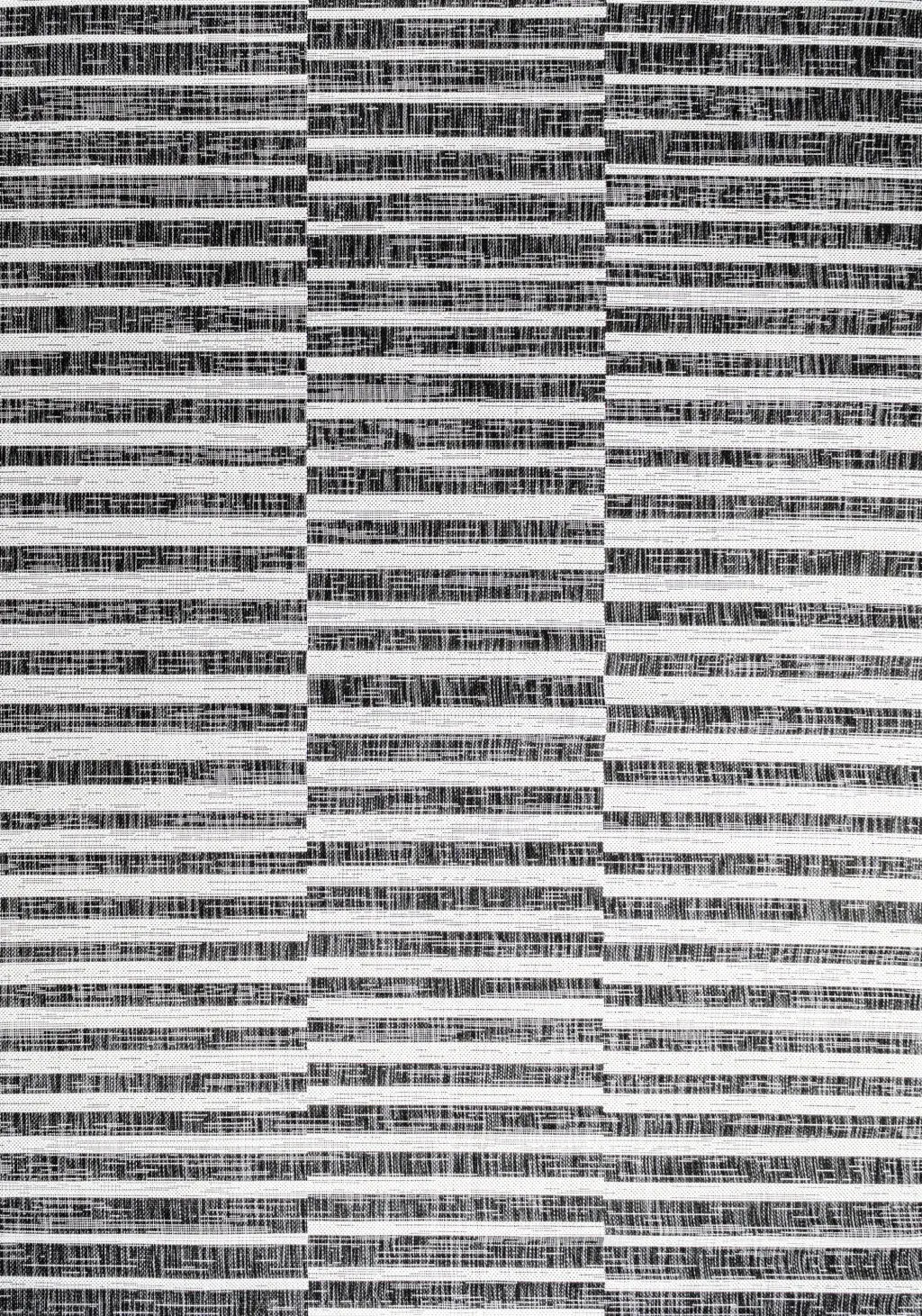 3' X 5' Black And Ivory Striped Indoor Outdoor Area Rug Homeroots Outdoor