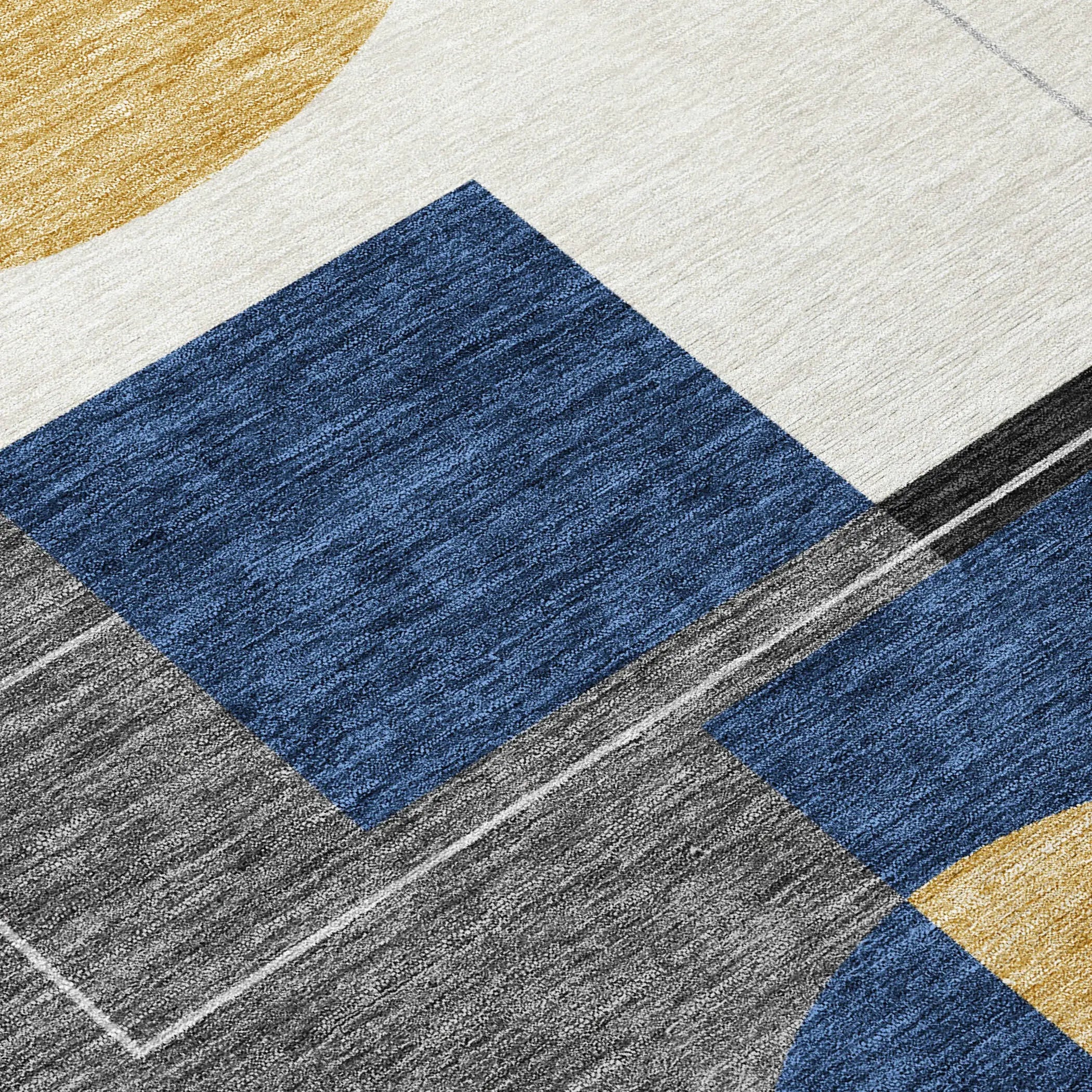 3' X 5' Black And Navy Blue Geometric Washable Indoor Outdoor Area Rug Homeroots Outdoor