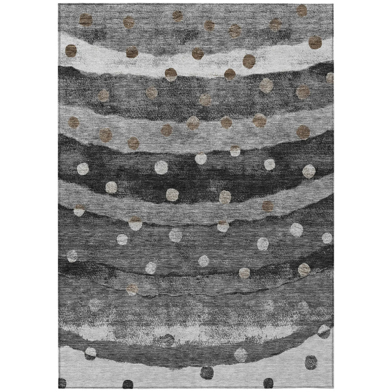 3' X 5' Black And Navy Blue Striped Washable Indoor Outdoor Area Rug Homeroots Outdoor