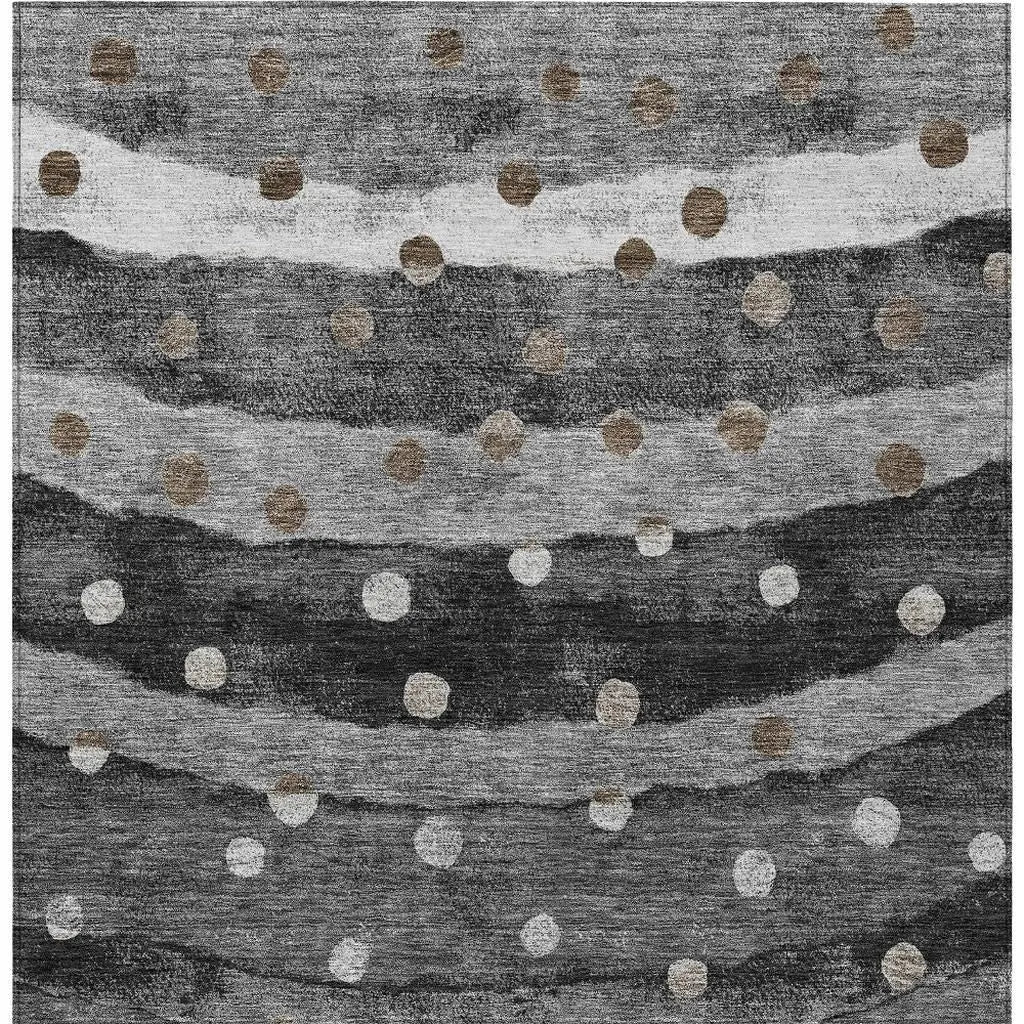 3' X 5' Black And Navy Blue Striped Washable Indoor Outdoor Area Rug Homeroots Outdoor