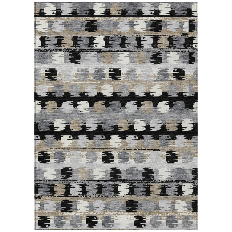3' X 5' Black And Purple Abstract Washable Indoor Outdoor Area Rug Homeroots Outdoor