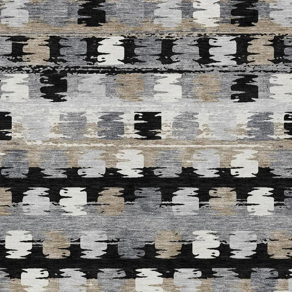 3' X 5' Black And Purple Abstract Washable Indoor Outdoor Area Rug Homeroots Outdoor