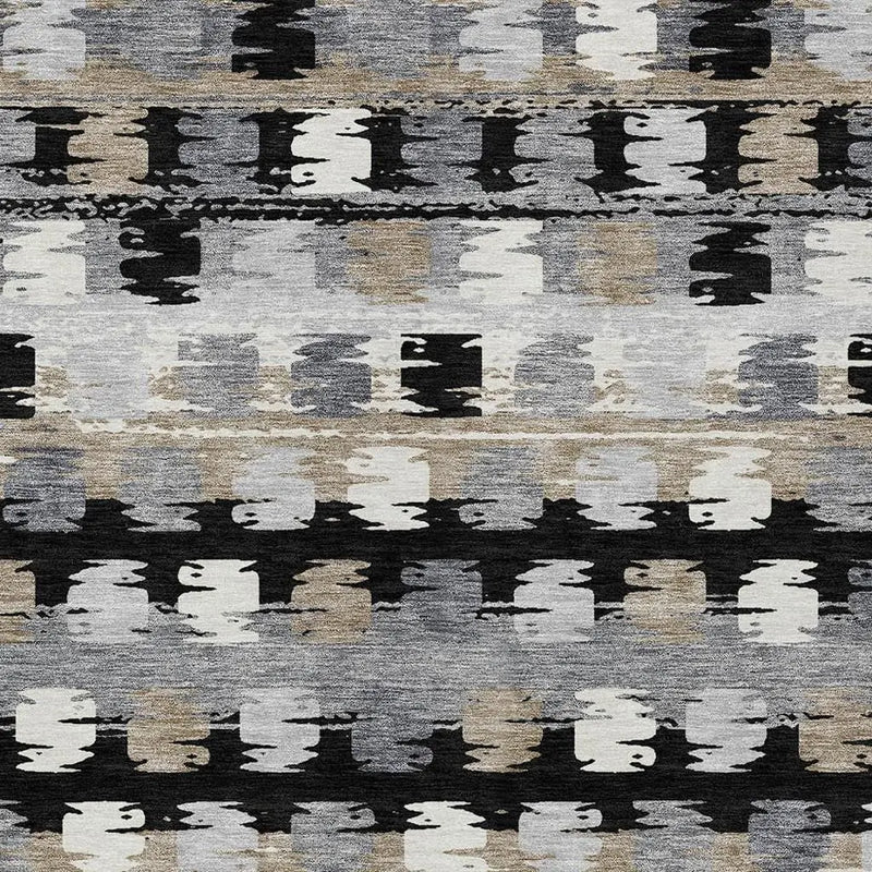 3' X 5' Black And Purple Abstract Washable Indoor Outdoor Area Rug Homeroots Outdoor
