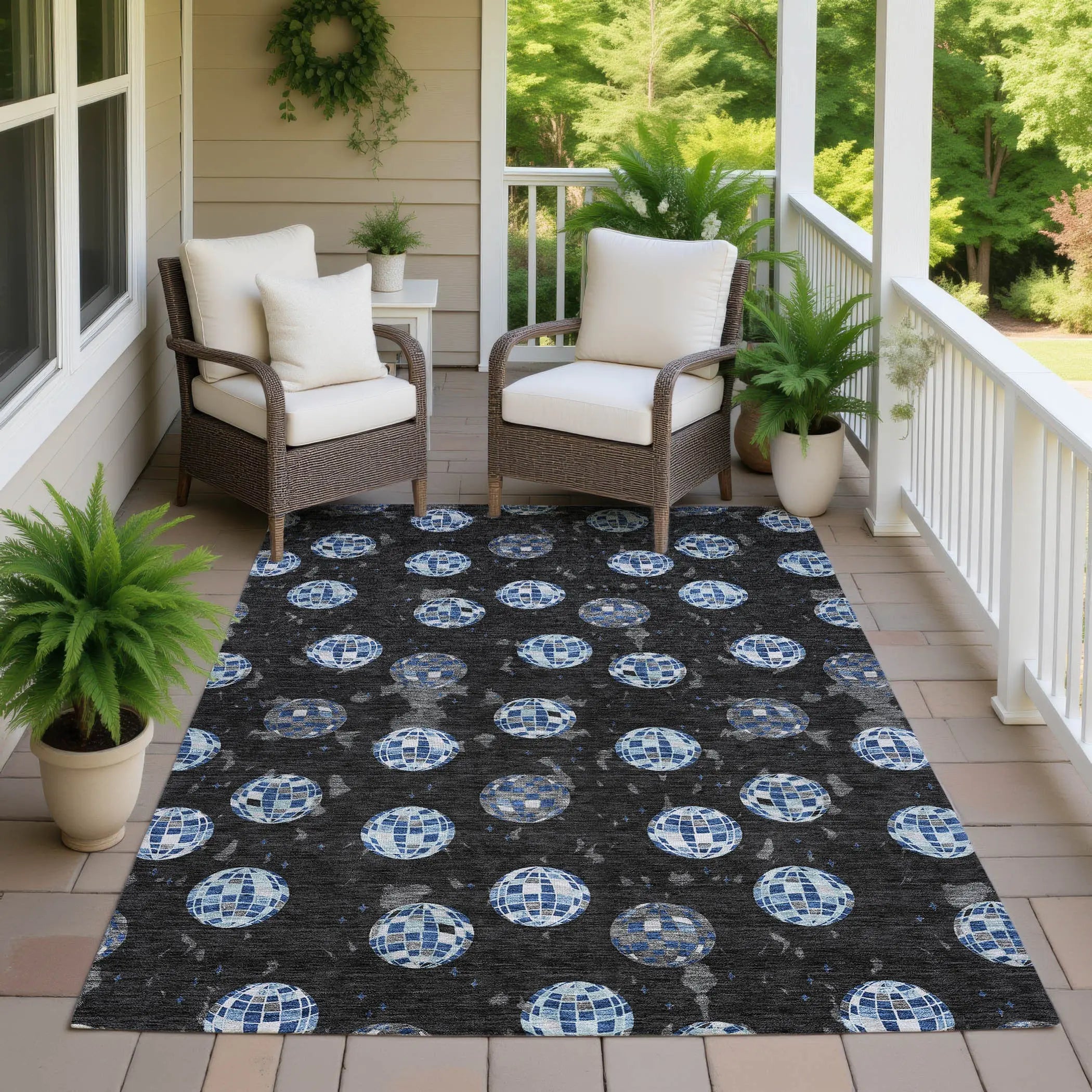 3' X 5' Black And Red Geometric Washable Indoor Outdoor Area Rug Homeroots Outdoor