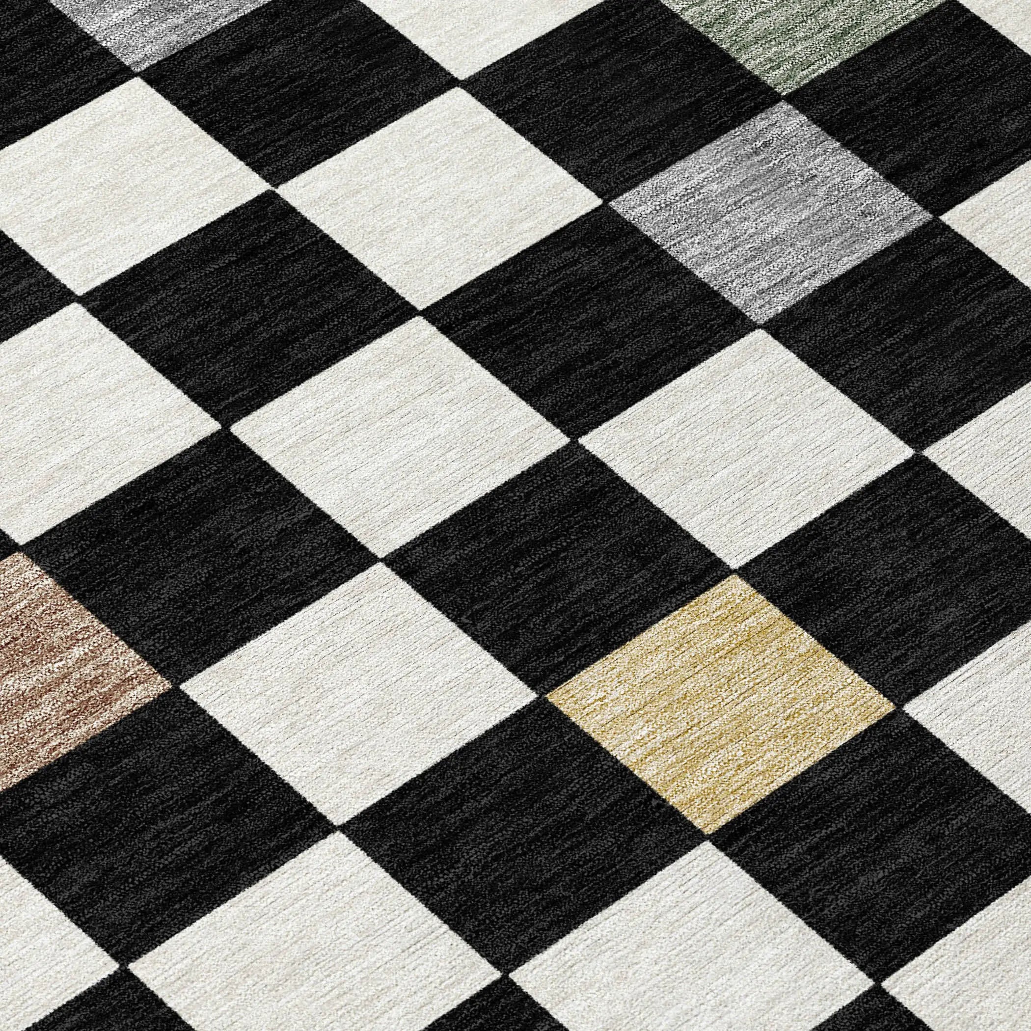 3' X 5' Black And Yellow Geometric Washable Indoor Outdoor Area Rug Homeroots Outdoor