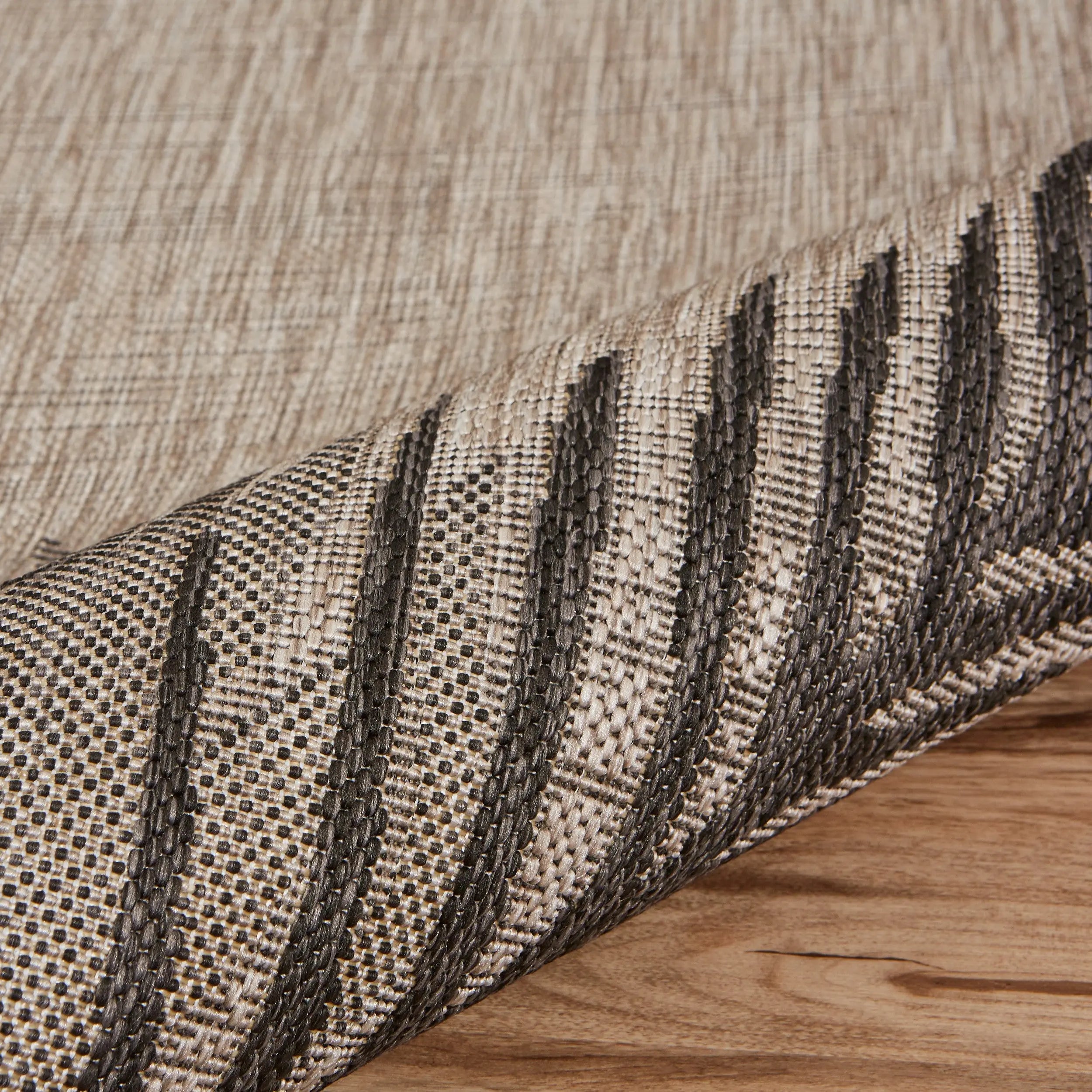 3' X 5' Black and Taupe Palm Leaf Stain Resistant Indoor Outdoor Area Rug Homeroots Outdoor
