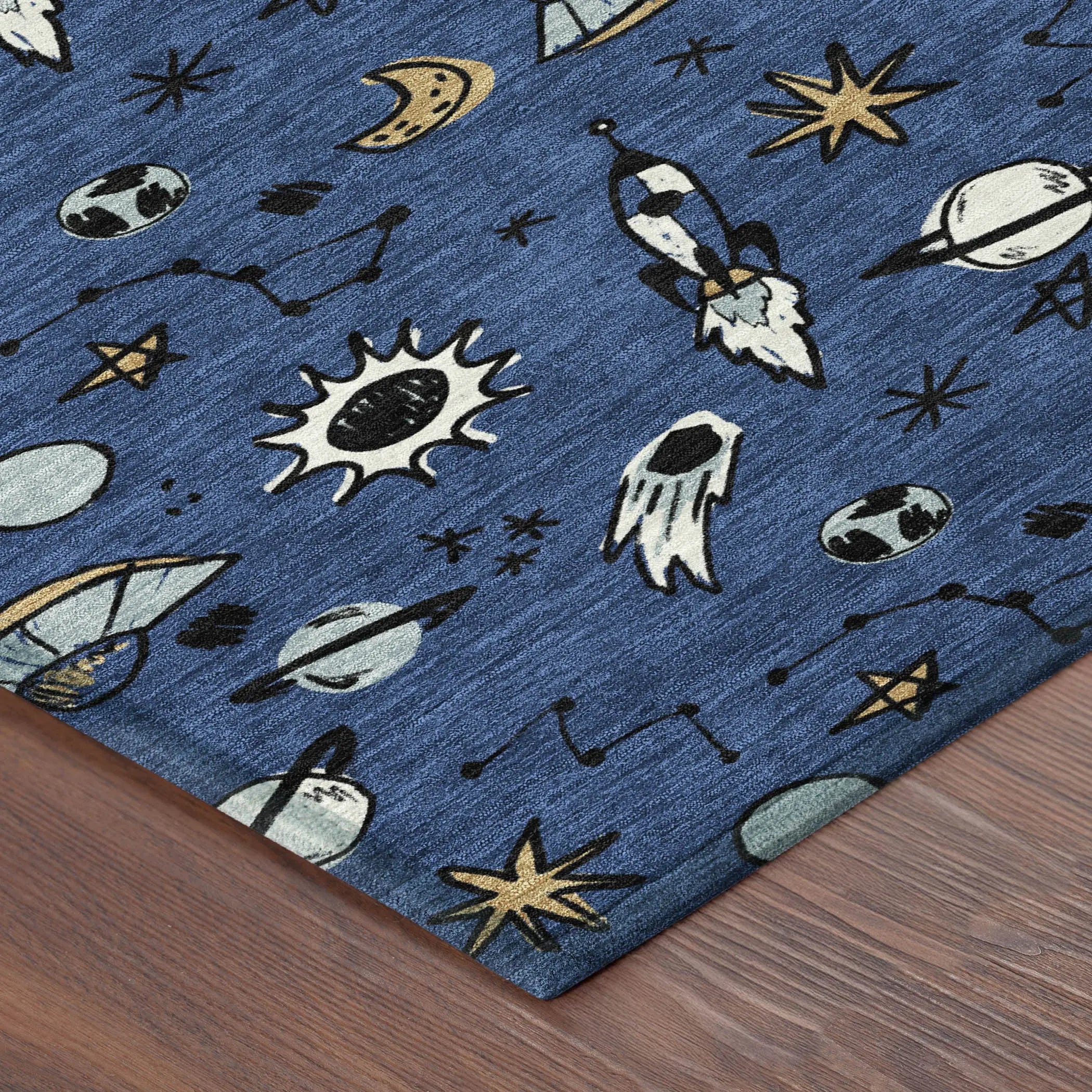 3' X 5' Blue And Black Animal Print Washable Indoor Outdoor Area Rug Homeroots Outdoor