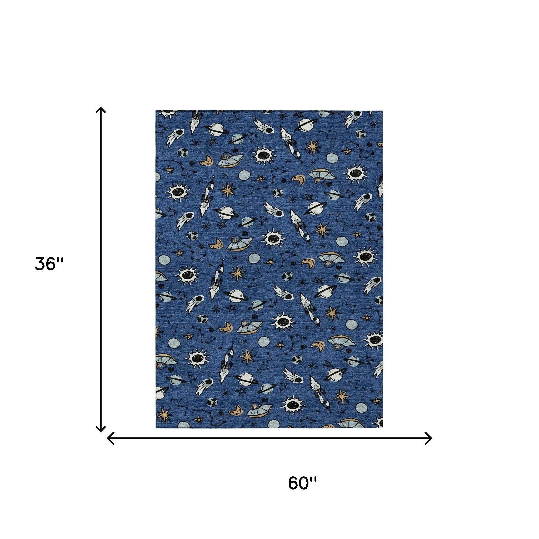 3' X 5' Blue And Black Animal Print Washable Indoor Outdoor Area Rug Homeroots Outdoor