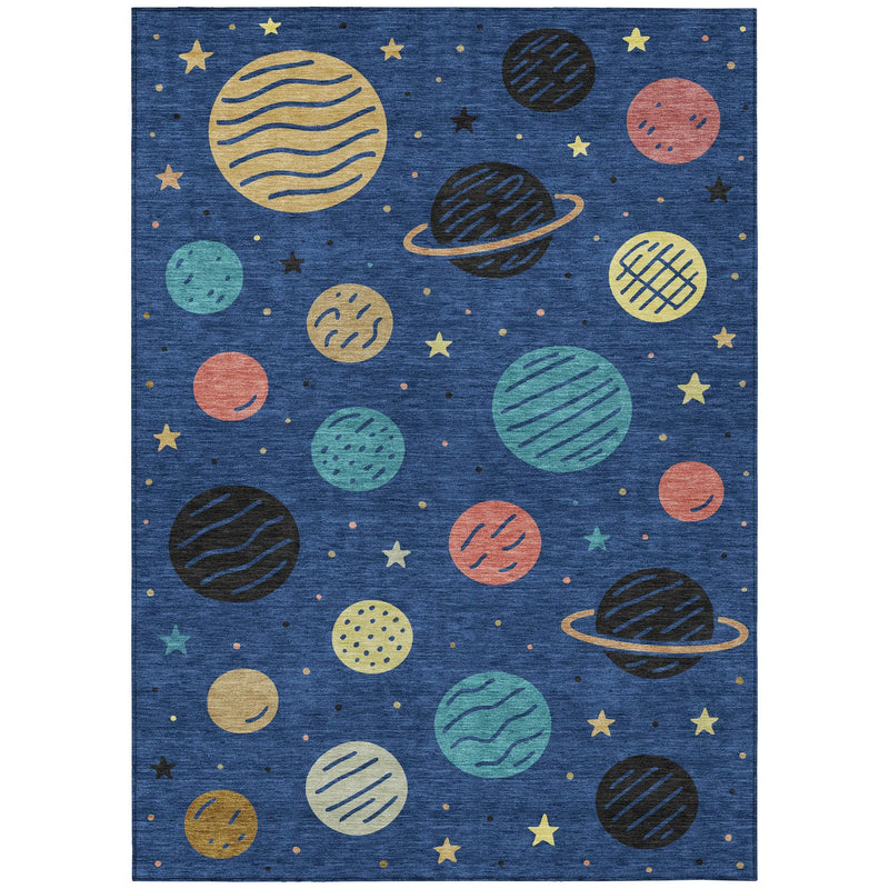 3' X 5' Blue And Black Floral Washable Indoor Outdoor Area Rug Homeroots Outdoor