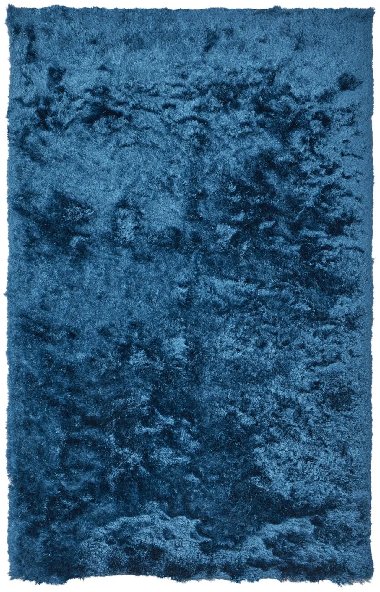 3' X 5' Blue And Black Shag Hand Tufted Area Rug Homeroots Home Decor