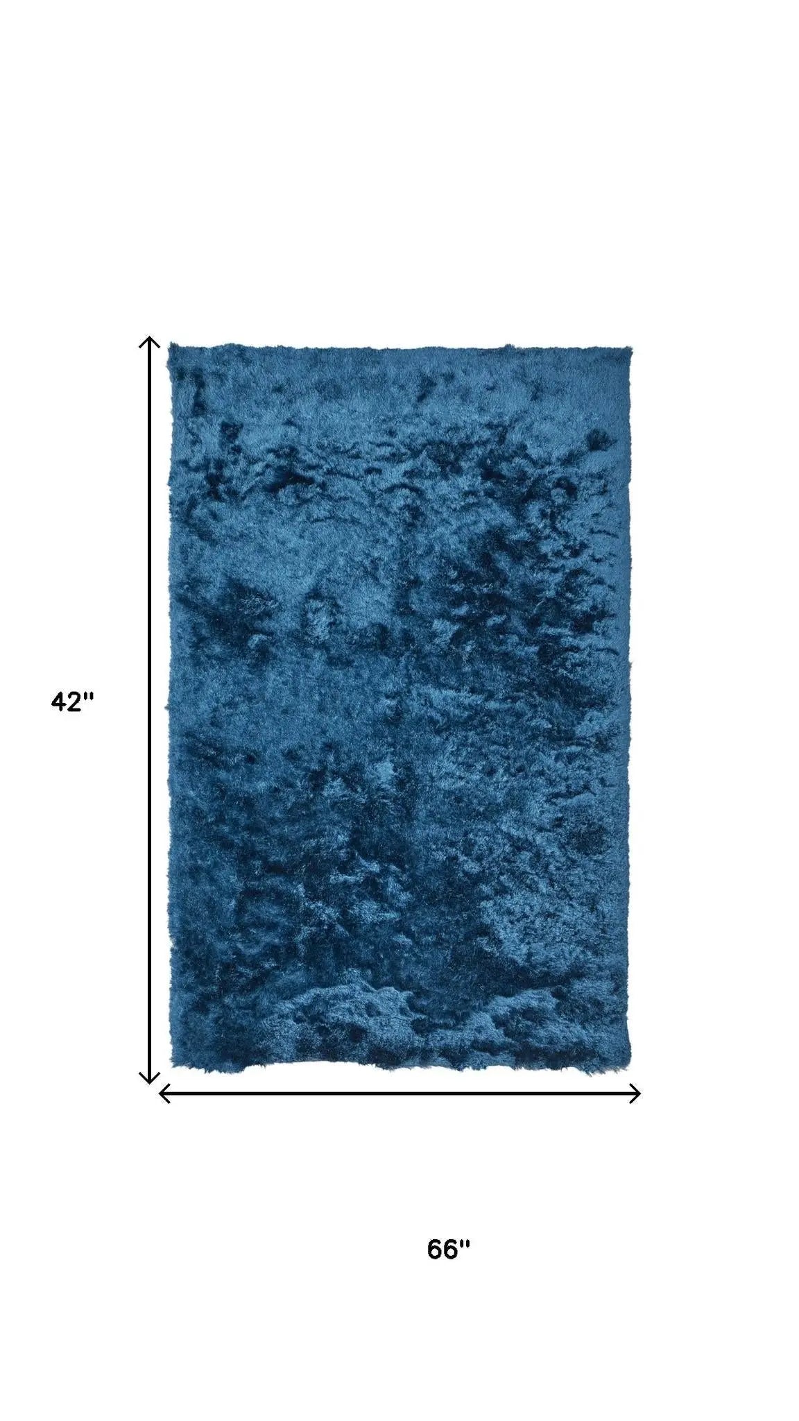 3' X 5' Blue And Black Shag Hand Tufted Area Rug Homeroots Home Decor