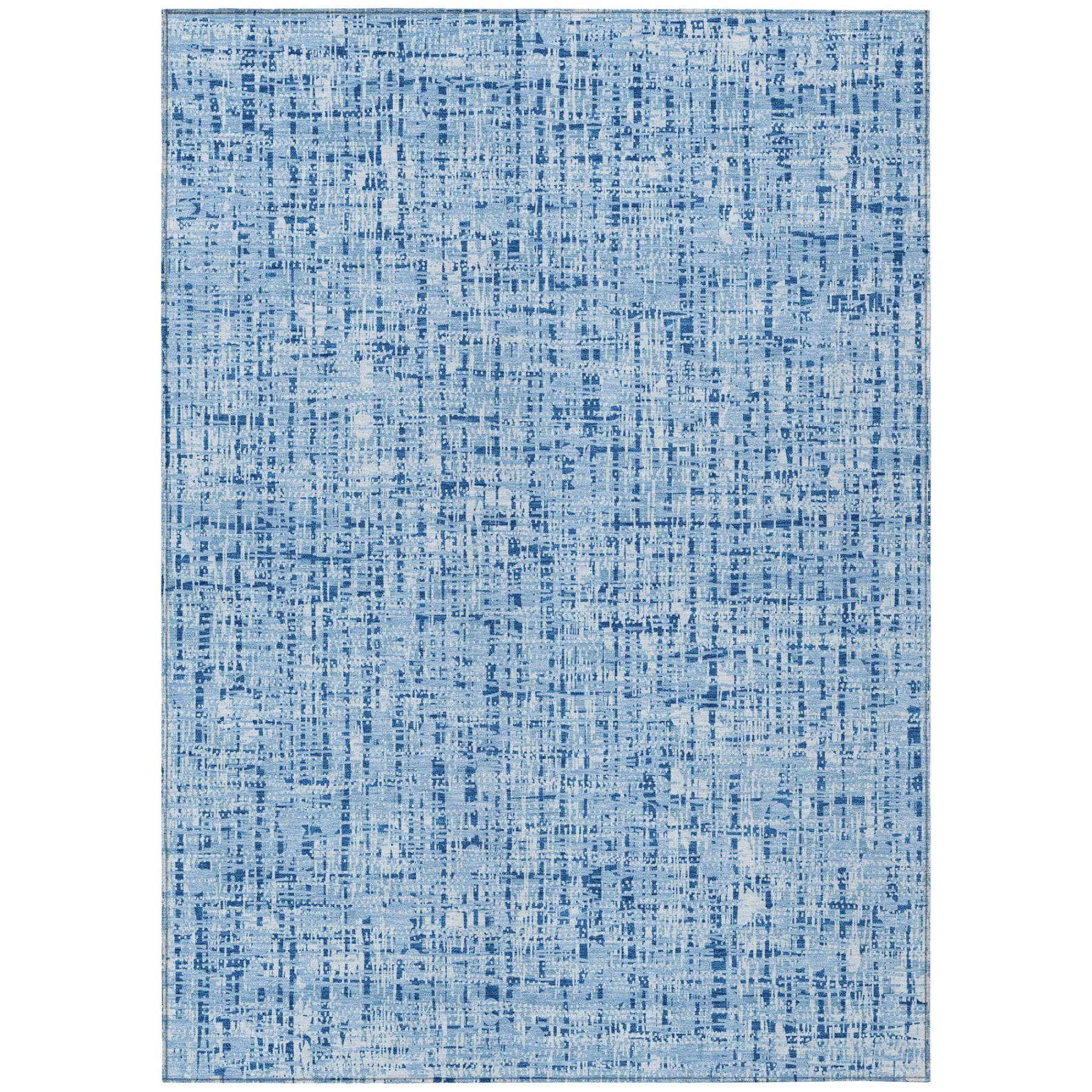 3' X 5' Blue And Denim Blue Abstract Washable Indoor Outdoor Area Rug Homeroots Outdoor