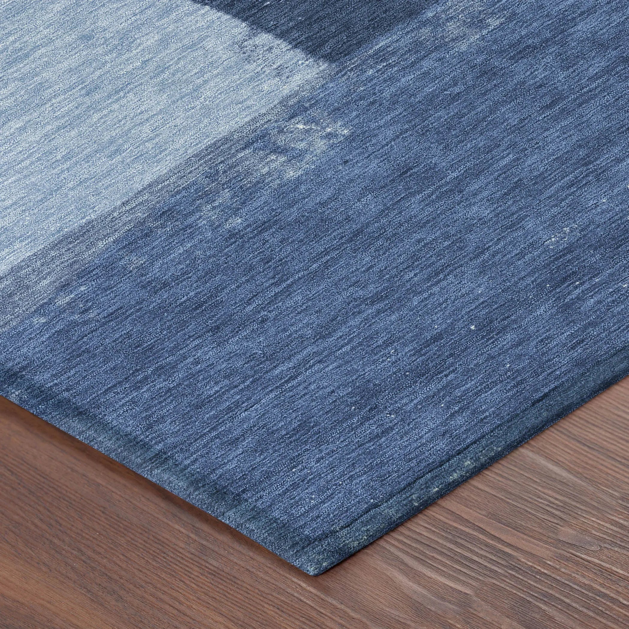 3' X 5' Blue And Denim Blue Geometric Washable Indoor Outdoor Area Rug Homeroots Outdoor