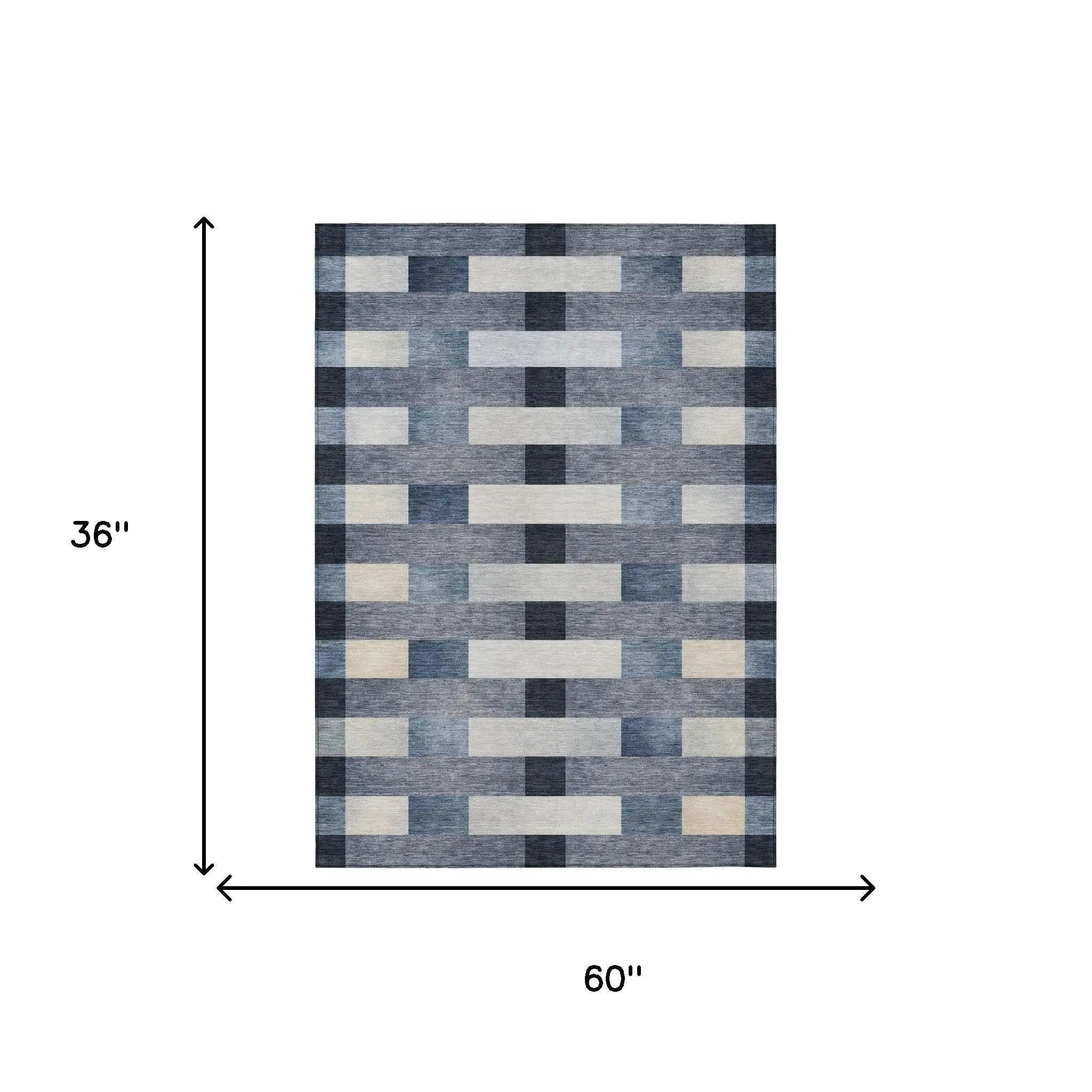 3' X 5' Blue And Graphite Striped Washable Indoor Outdoor Area Rug Homeroots Outdoor