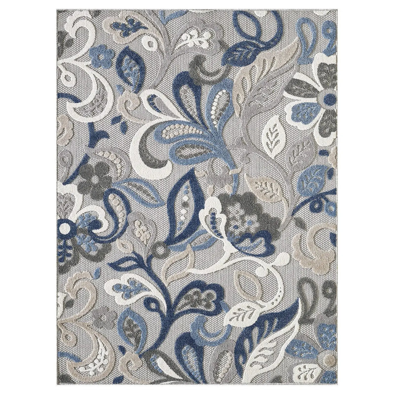 3' X 5' Blue And Gray Indoor Outdoor Area Rug Homeroots Outdoor