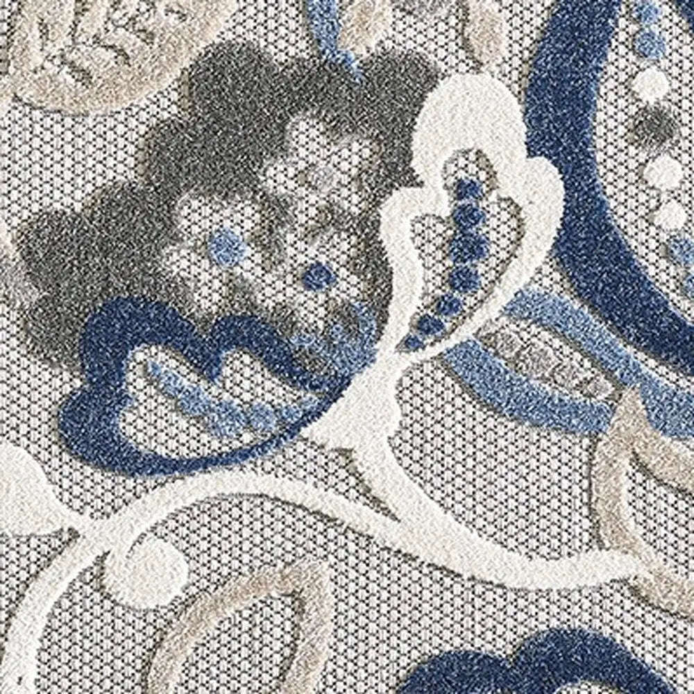 3' X 5' Blue And Gray Indoor Outdoor Area Rug Homeroots Outdoor