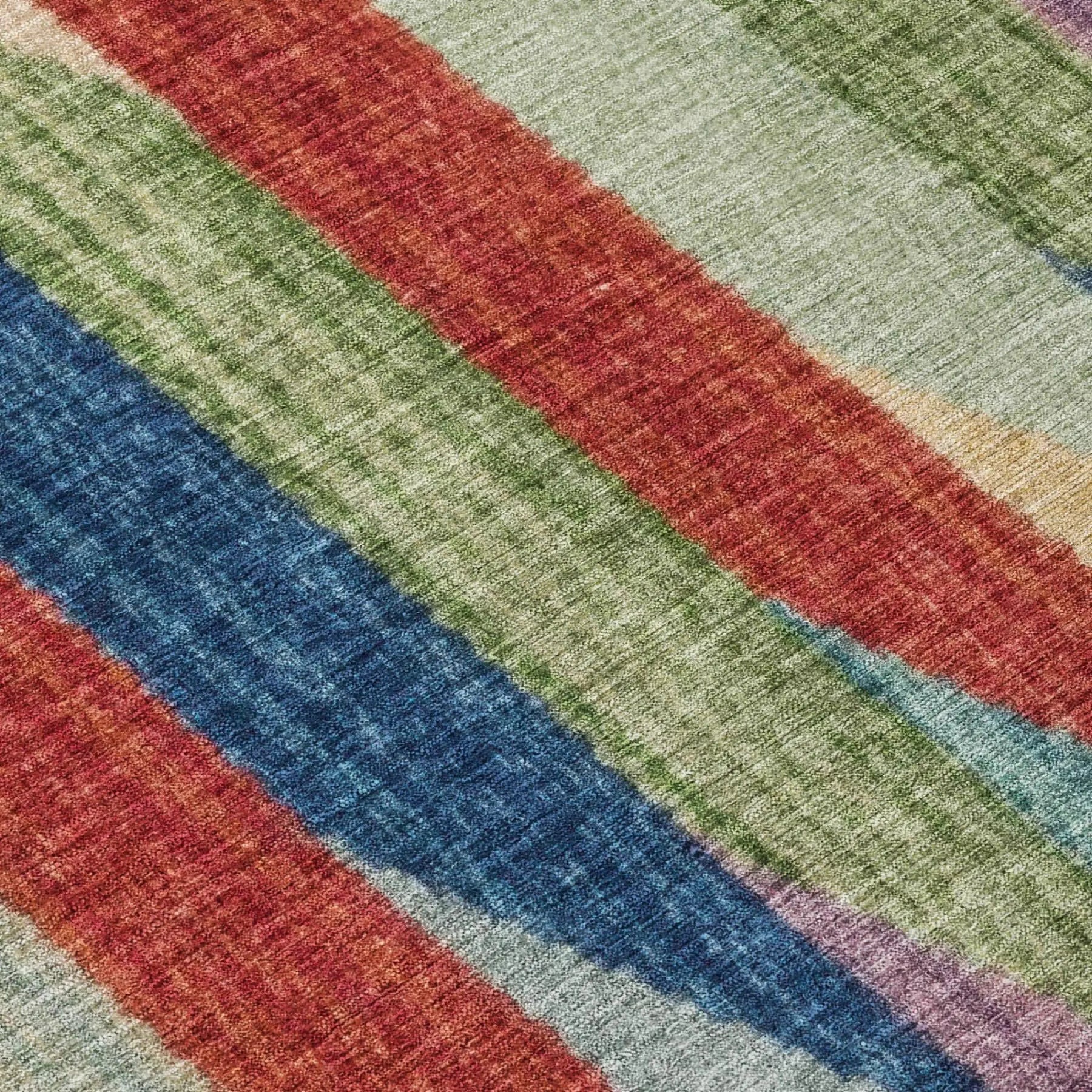 3' X 5' Blue And Gray Striped Washable Indoor Outdoor Area Rug Homeroots Outdoor