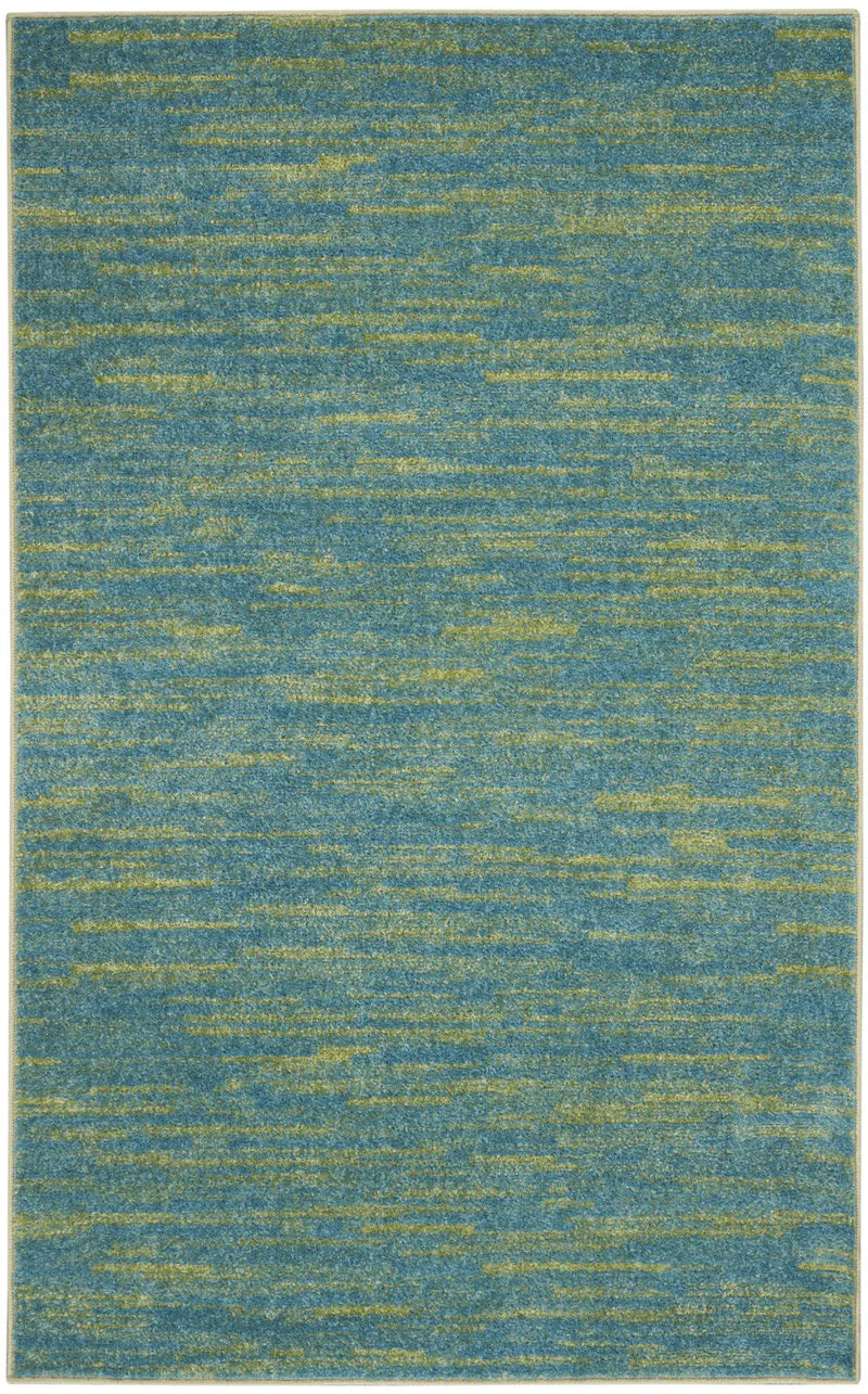 3' X 5' Blue And Green Indoor Outdoor Area Rug - GreatEagleInc