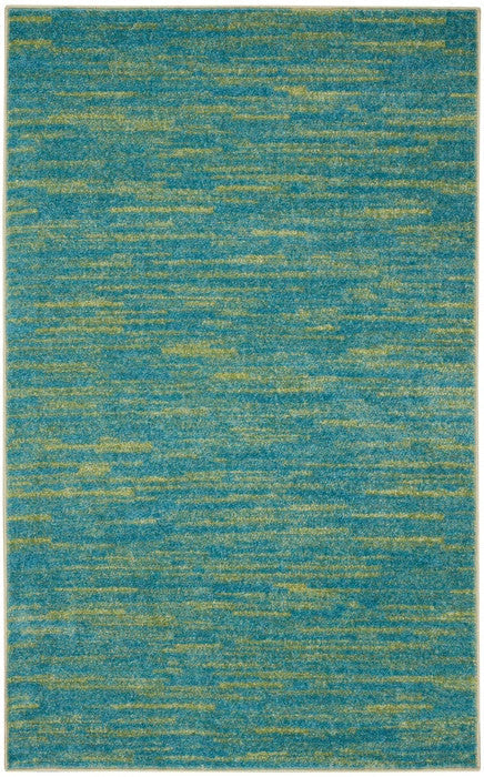 3' X 5' Blue And Green Indoor Outdoor Area Rug - GreatEagleInc