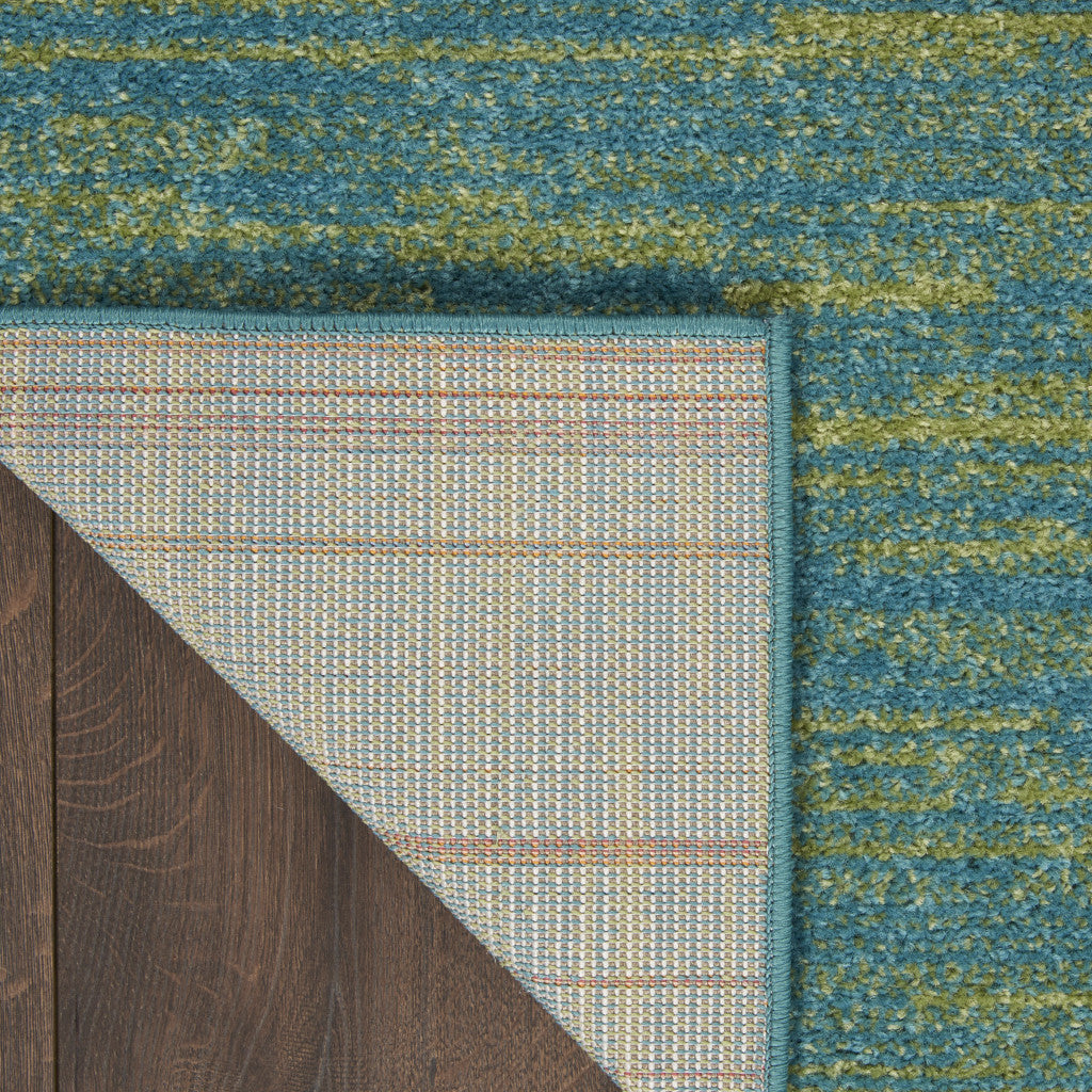 3' X 5' Blue And Green Indoor Outdoor Area Rug - GreatEagleInc
