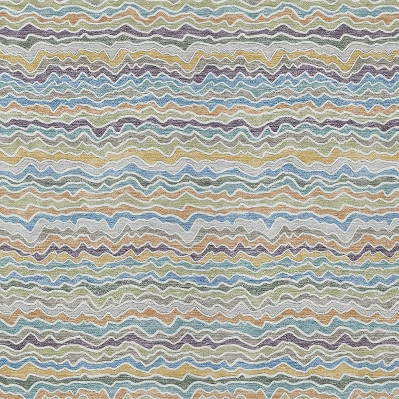 3' X 5' Blue And Green Striped Washable Indoor Outdoor Area Rug Homeroots Outdoor