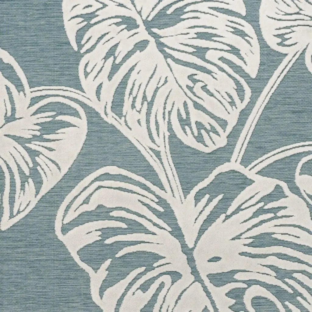 3' X 5' Blue And Ivory Floral Indoor Outdoor Area Rug - GreatEagleInc
