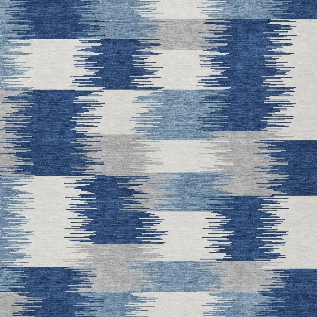 3' X 5' Blue And Ivory Geometric Washable Indoor Outdoor Area Rug Homeroots Outdoor