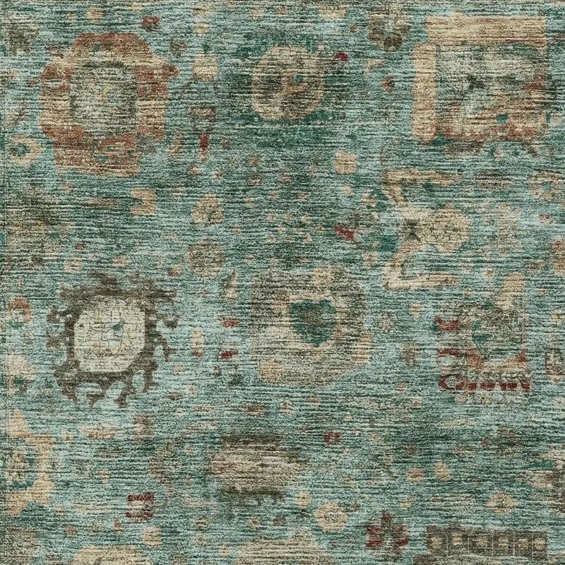 3' X 5' Blue And Teal Blue Abstract Washable Indoor Outdoor Area Rug Homeroots Outdoor