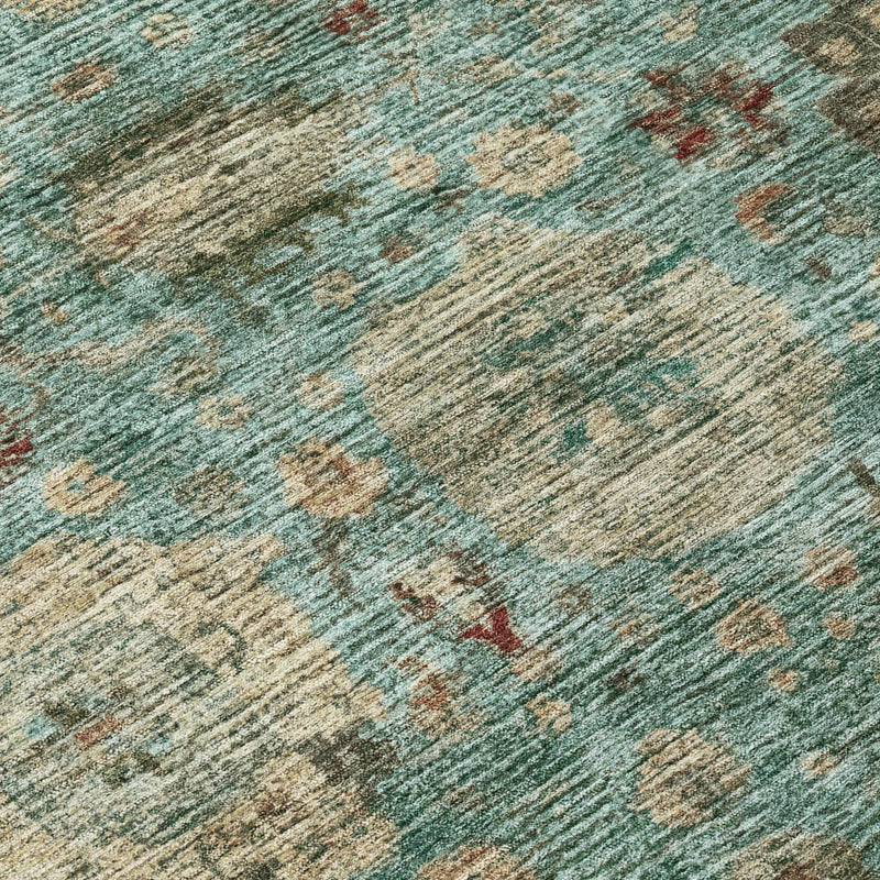 3' X 5' Blue And Teal Blue Abstract Washable Indoor Outdoor Area Rug Homeroots Outdoor