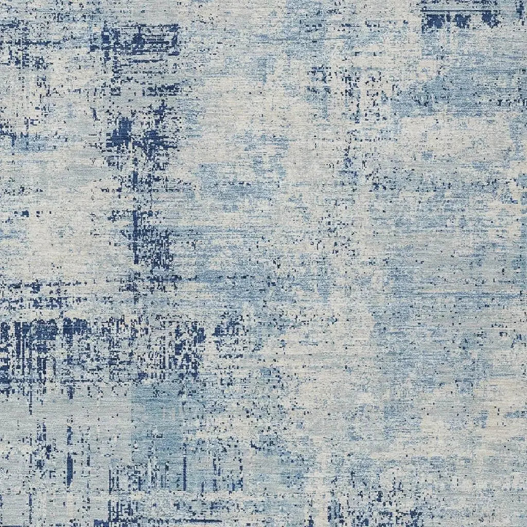 3' X 5' Blue And Wheat Abstract Washable Indoor Outdoor Area Rug Homeroots Outdoor